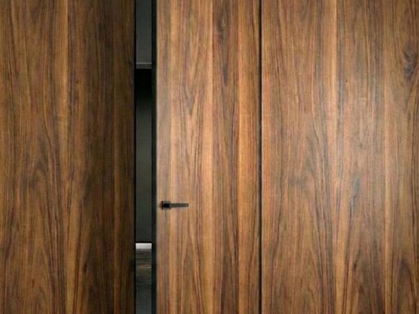 Двері прихованого монтажу Axiomadoors – HPL 600x2000, профіль Чорний, відкривання На себе